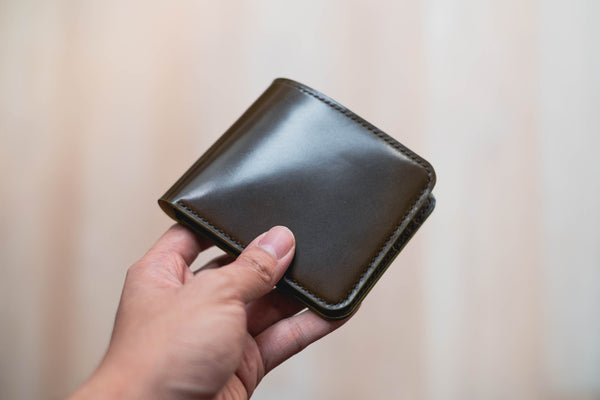 CUSTOMIZABLE - 6-Slot Burgundy Shell Cordovan Leather Billfold Wallet