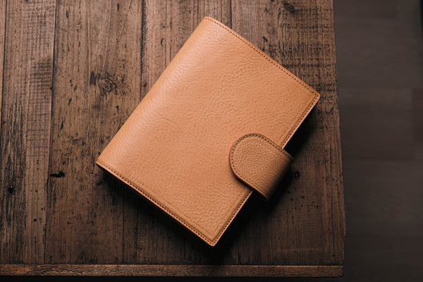 Personal "Big Back Pocket" Pebbled Leather Ring Organizer with Krause rings