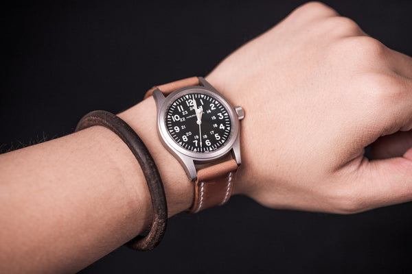 Natural Horween Shell Cordovan Leather Tapered Basic Watch Strap (18, 20, 22 and 24 mm) - Malloria