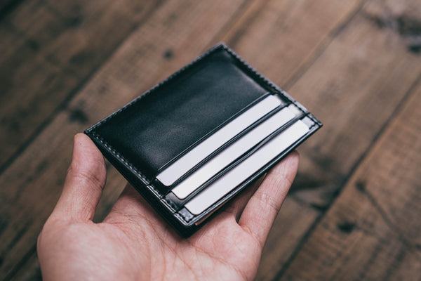 Shell Cordovan Side-Opening Leather Card Wallet