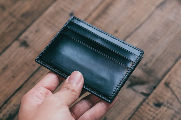 Shell Cordovan Side-Opening Leather Card Wallet