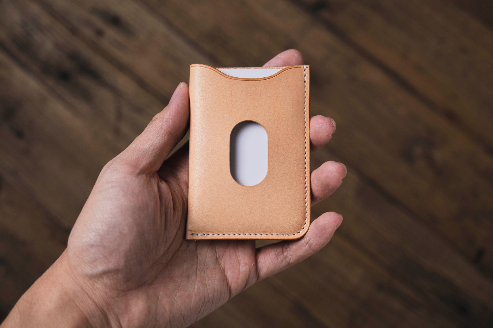 Natural Italian Buttero Leather Minimalist Wallet