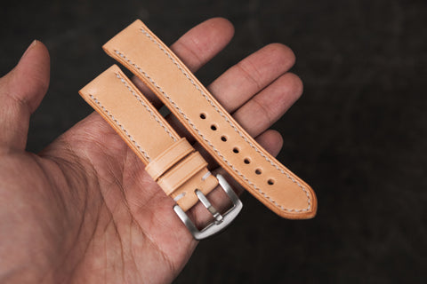 Natural Leather Tapered Basic Watch Strap (18, 20, 22 and 24 mm)