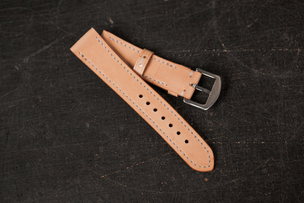 Natural Leather Tapered Basic Watch Strap (18, 20, 22 and 24 mm)