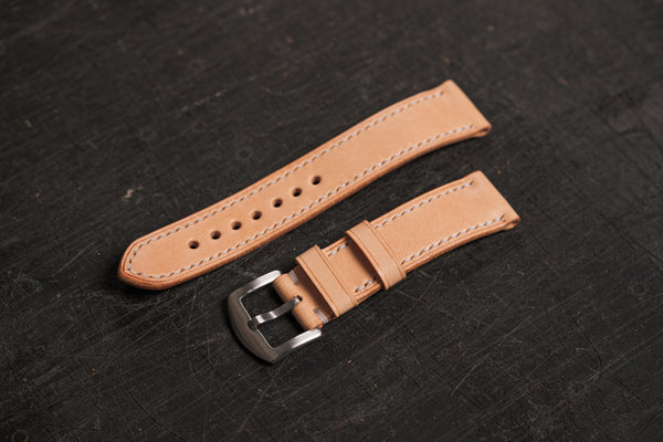 Natural Leather Tapered Basic Watch Strap (18, 20, 22 and 24 mm)