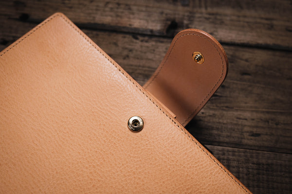 A5 Natural Leather Ring Organizer with Krause rings