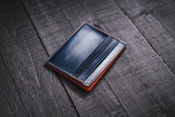 Shell Cordovan Side-Opening Leather Card Wallet