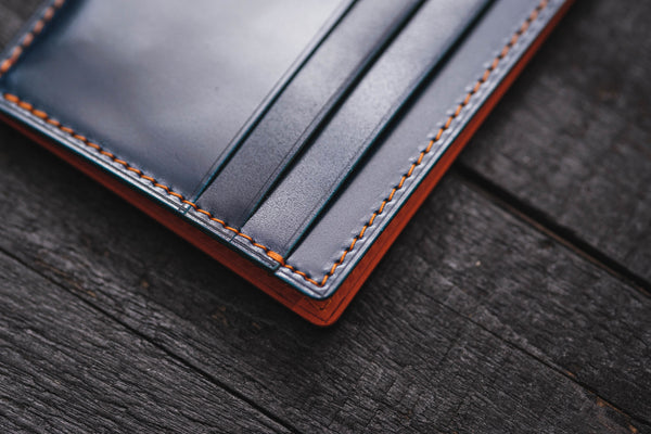 Shell Cordovan Side-Opening Leather Card Wallet