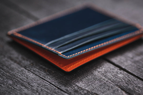 Shell Cordovan Side-Opening Leather Card Wallet