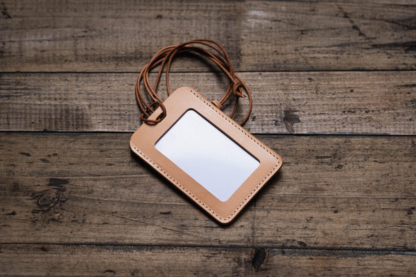 Natural Leather ID Card Holder (Tall)