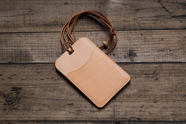 Natural Leather ID Card Holder (Tall)