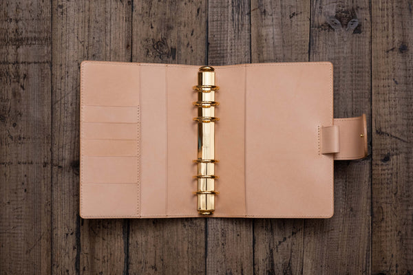 Two-tone Buttero Leather Personal Ring Organizer with Krause rings