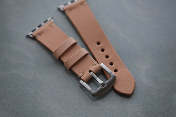 Natural Leather Minimalist Watch Strap for Apple Watch