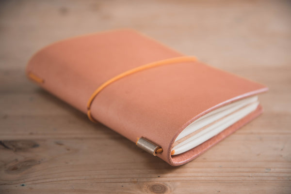 All Sizes - Pink Buttero Leather Traveler's Notebook Cover (No inserts included)