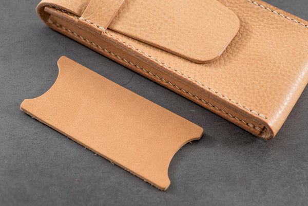 Natural Minerva Box Vegetable tanned Leather Watch Pouch