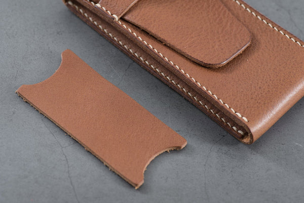 Brown Minerva Box Vegetable tanned Leather Watch Pouch