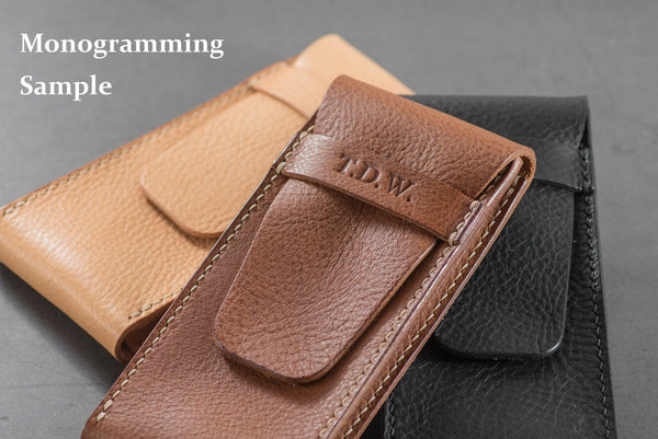 Brown Minerva Box Vegetable tanned Leather Watch Pouch