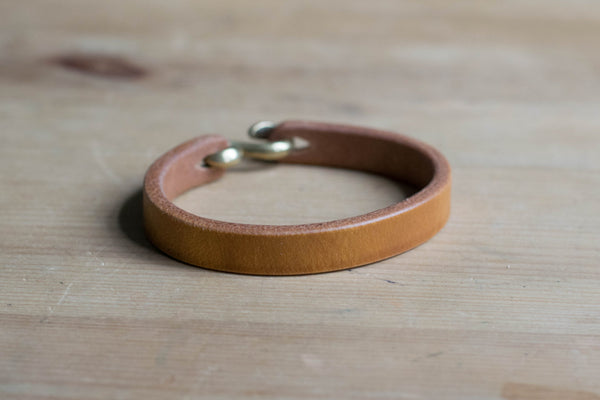 Brown Vegetable-tanned Leather S Hook Bracelet