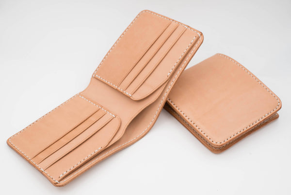 6-Slot Natural Leather Billfold Wallet for men