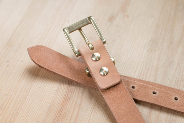 5 COLORS - Natural Vegetable-tanned Leather Dress Belt (30 mm wide) - Malloria
