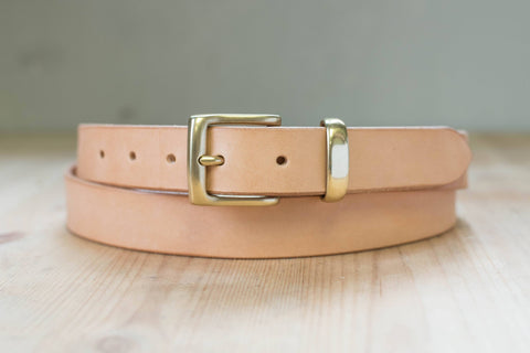 5 COLORS - Natural Vegetable-tanned Leather Dress Belt (30 mm wide) - Malloria