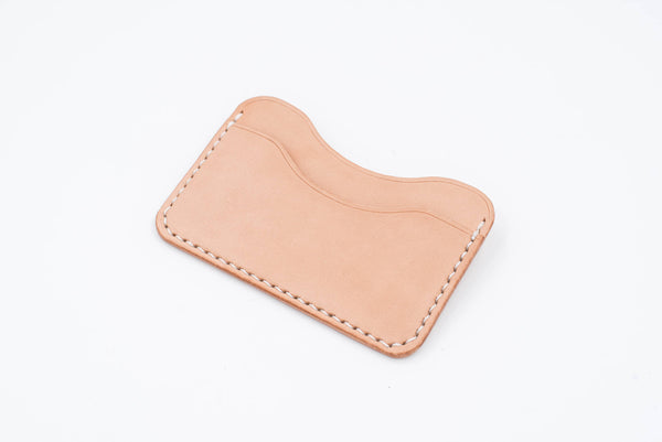 Natural 3-Pocket Leather Card Wallet