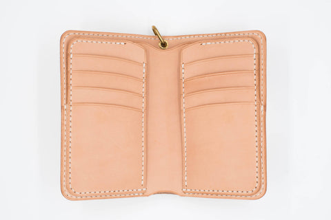 Natural Leather Middle Billfold Wallet for men