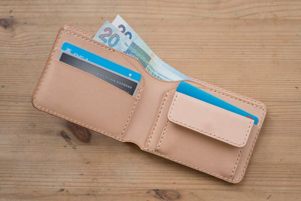 7 COLORS - 2-Slot, Coin Pocket Brown Shell Cordovan & Natural Two-tone Billfold Wallet