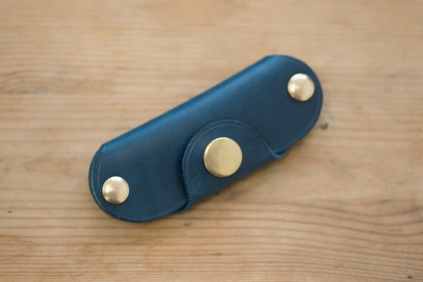 12 COLORS - Navy Blue Buttero Leather "Army Knife" Key Holder - Malloria