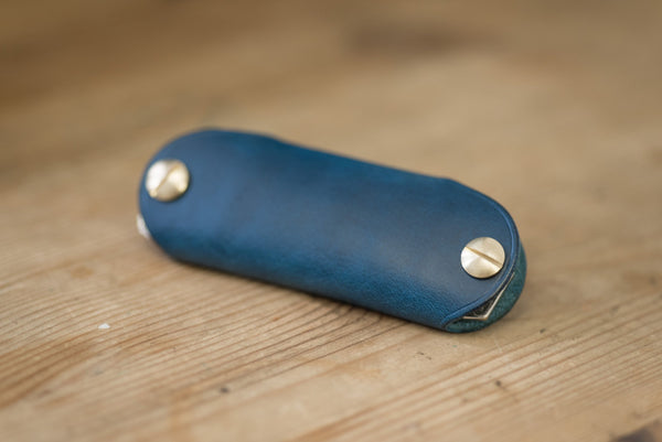 12 COLORS - Navy Blue Buttero Leather "Army Knife" Key Holder - Malloria