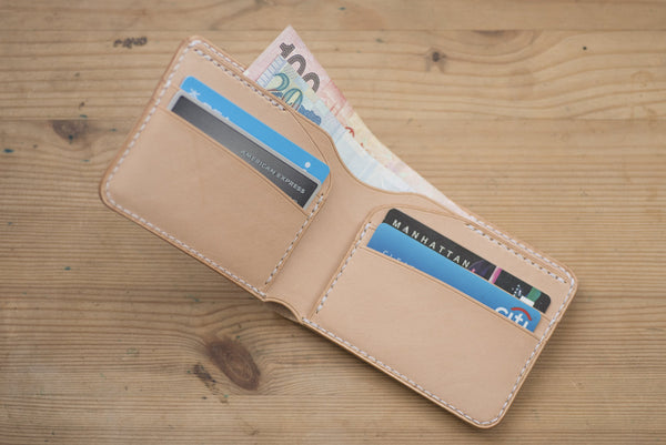 4-Slot Natural Leather Billfold Wallet - Malloria
