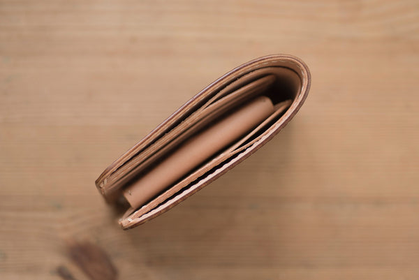 7 COLORS - 2-Slot, Coin Pocket Brown Shell Cordovan & Natural Two-tone Billfold Wallet