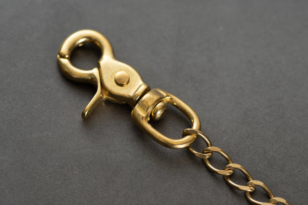 Solid Brass Wallet Chain with Trigger Snap