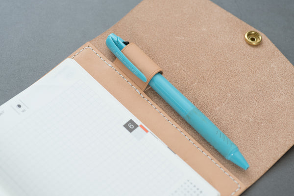 A6/Hobonichi/Midori MD Natural Trifold Leather Notebook Cover