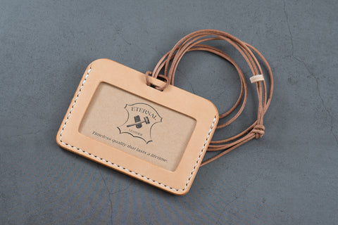 Natural Vegetable-tanned Leather ID Card Holder (Long)