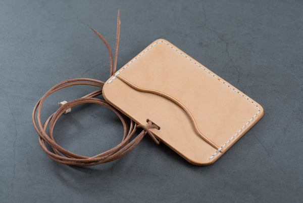 Natural Vegetable-tanned Leather ID Card Holder (Long)