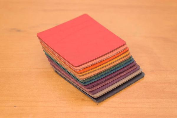 12 COLORS- Buttero Leather Square Coaster Set (Plain) - Malloria