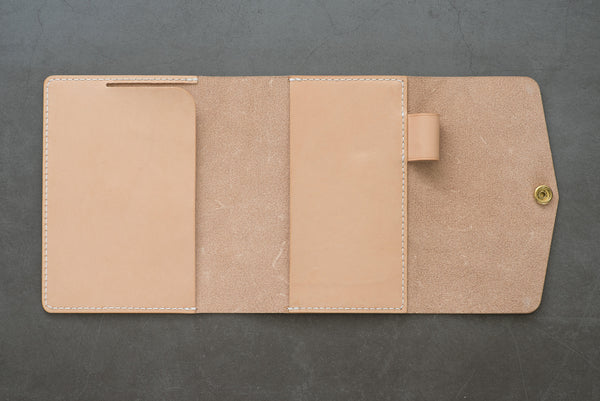 A6/Hobonichi/Midori MD Natural Trifold Leather Notebook Cover