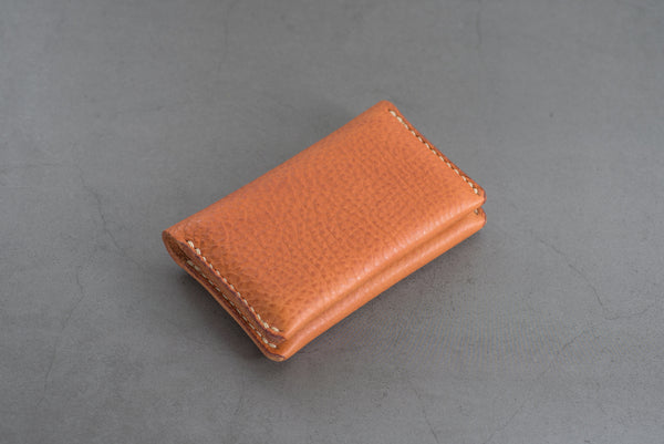 6 COLORS - Minerva Box Leather Folded Business Card Holder