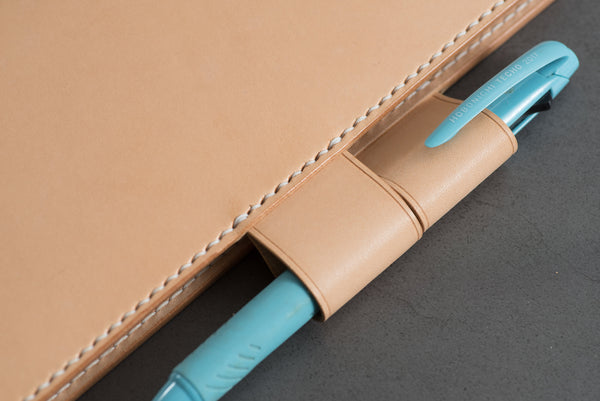 Natural Hobonichi Weeks Leather Cover with Interlocking Pen Loops