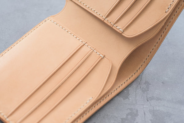 7 COLORS - 6-Slot Olive Green Shell Cordovan & Natural Leather Billfold Wallet