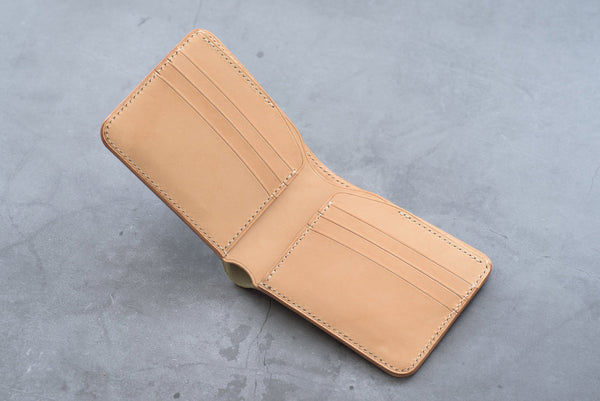 7 COLORS - 6-Slot Olive Green Shell Cordovan & Natural Leather Billfold Wallet