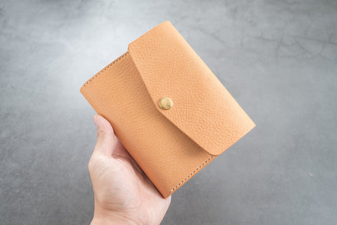 6 COLORS - A6/Hobonichi/Midori MD Natural Pebbled Leather Trifold Notebook Cover