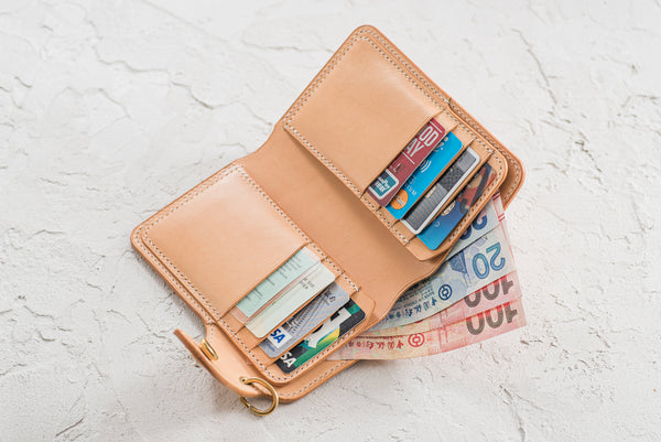 Sterling Concho Natural Leather Middle Billfold Wallet for men