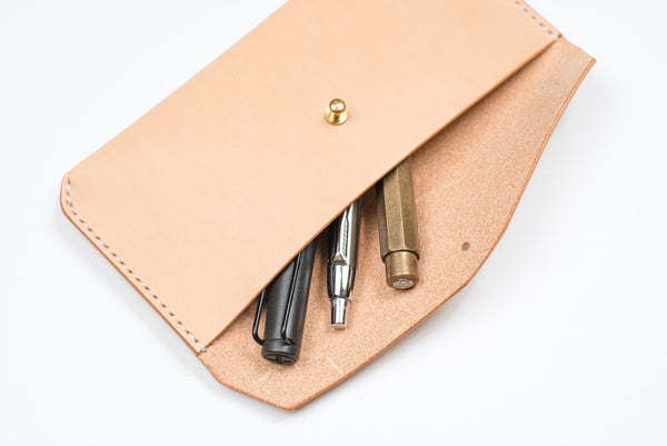 Natural Leather Pen Case / Utility Pouch
