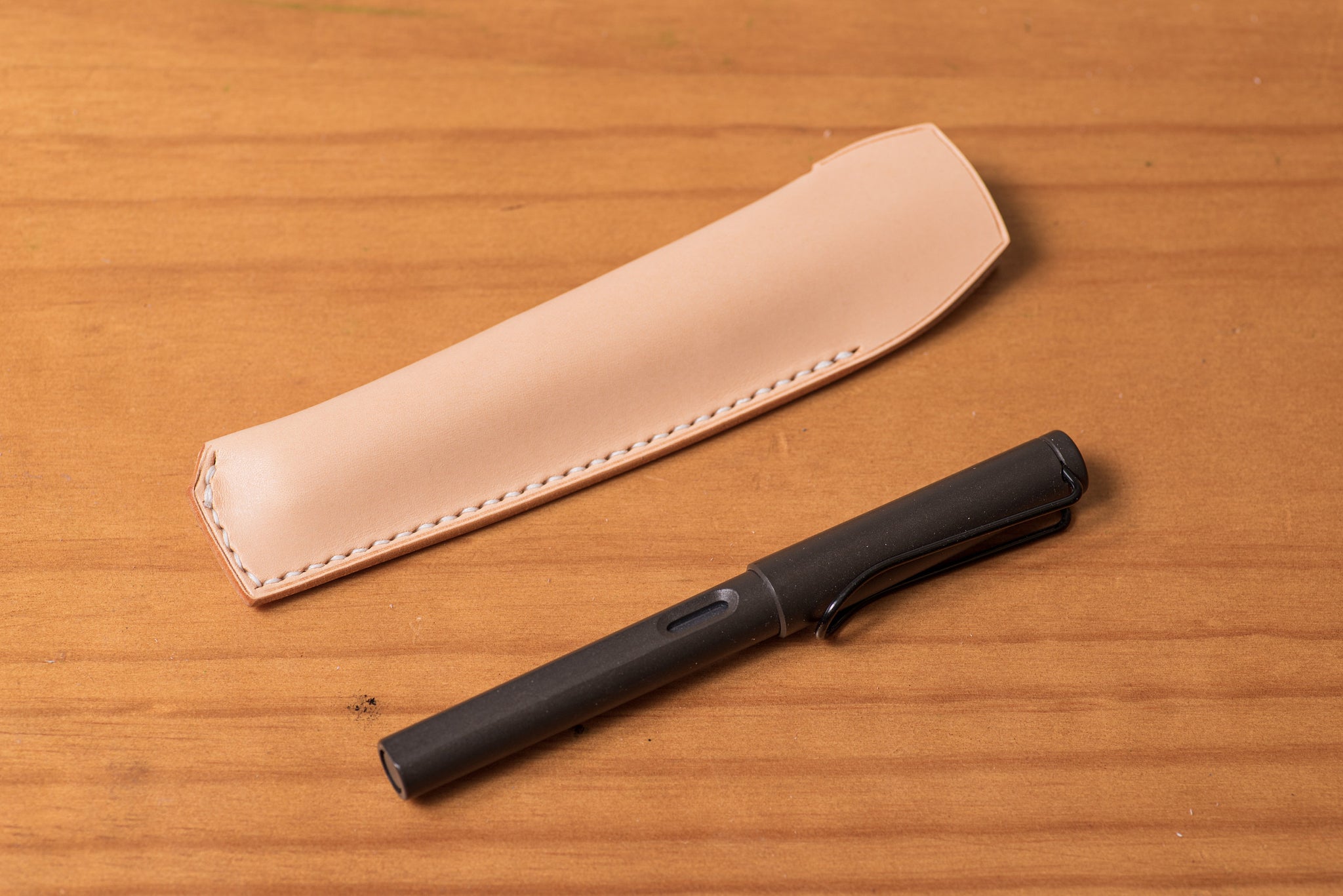 Natural Leather Full-sized Pen Sleeve