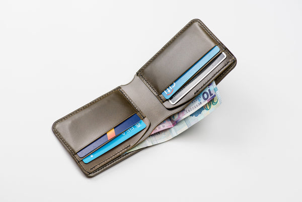 Customizable - 4-Slot Black & Olive Green Shell Cordovan Leather Billfold Wallet