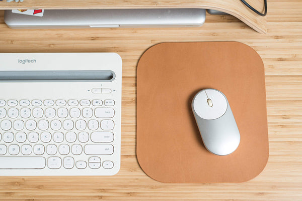 12 COLORS - Caramel Buttero Leather Mouse Pad - Malloria