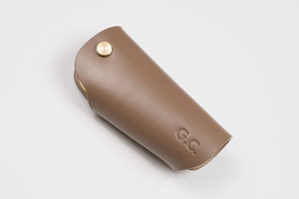 12 COLORS - Khaki Grey Buttero Leather Key Case - Malloria