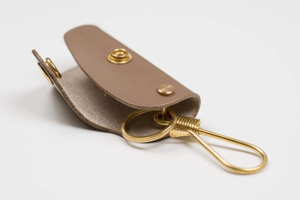 12 COLORS - Khaki Grey Buttero Leather Key Case - Malloria